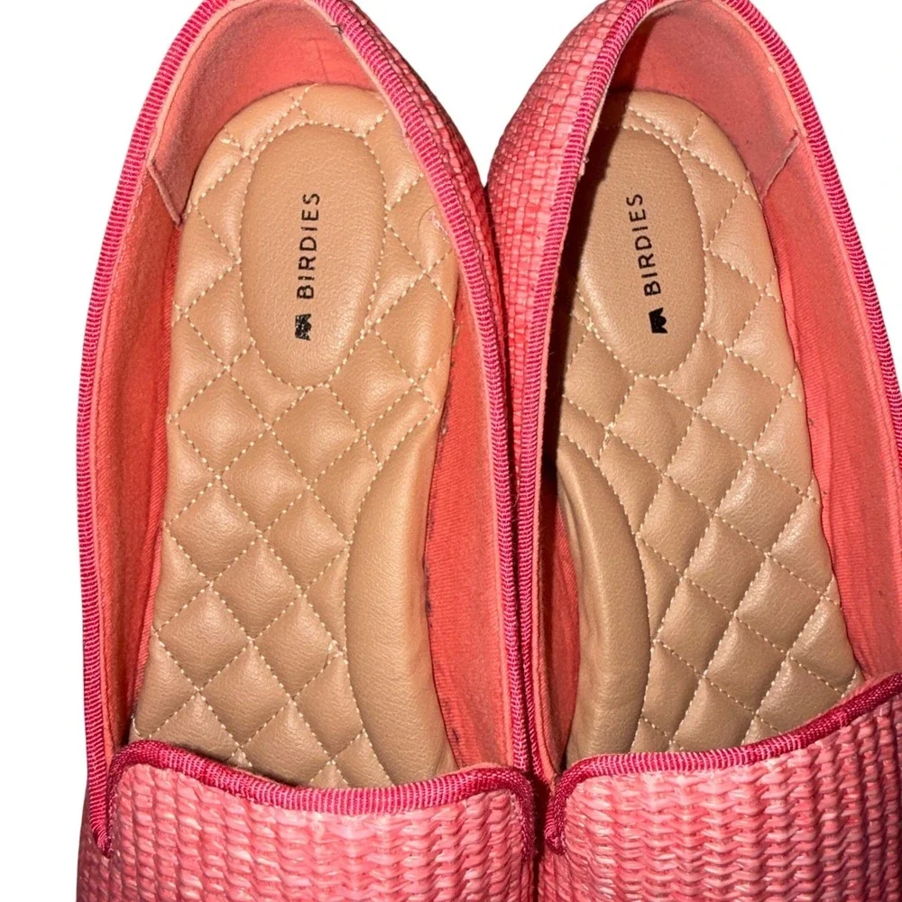 Birdies The Starling Women's‎ lipstick pink Raffia Loafers Flats Shoes Size 12 - Picture 2 of 7